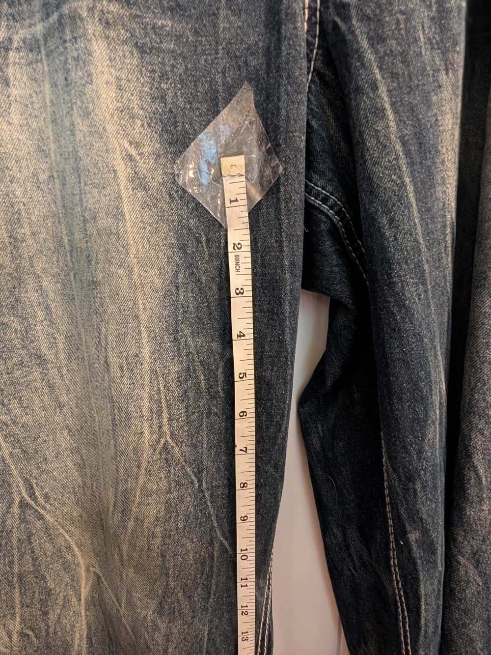 Ninth Hall Printed Idle Blue Wash Wide Leg Jeans Zumiez Grunge WOMEN'S 18 NWOT - Picture 8 of 9